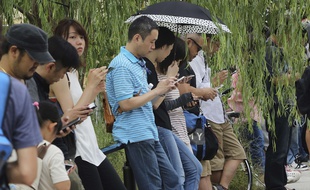 Des joueurs de «Pokémon GO» au parc d'Ueno à Tokyo (illustration).