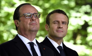 Le président élu et le futur ex-président réunis le 10 mai 2017 pour la commémoration de l'abolition de l'esclavage.