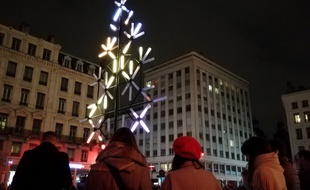 Place de la République lors de la Fête des lumières 2018.