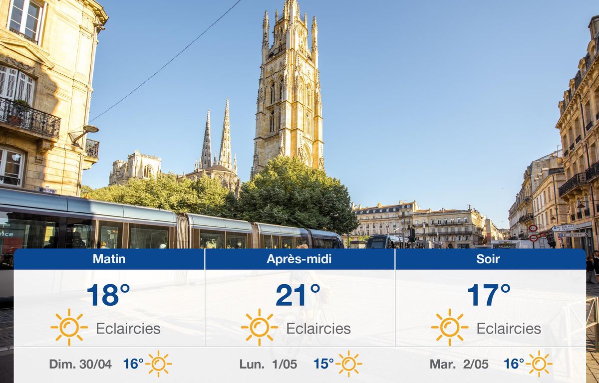 Météo Bordeaux: Prévisions du samedi 29 avril 2023