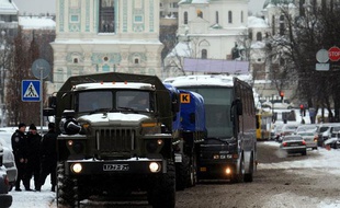 Des policiers antiémeutes ukrainiens à Kiev le 9 décembre 2013.