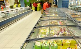 Rayon surgelé d'un supermarché.