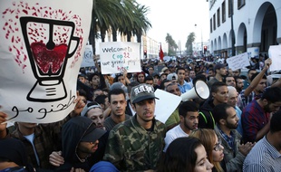 Manifestation à Rabat, au Maroc, le 30 octobre 2016, en hommage au poissonnier Mouhcine Fikri.