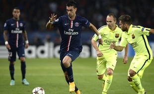 Le joueur du PSG, Javier Pastore lors du match de Ligue des champions face au FC Barcelone, le 30 septembre 2014.