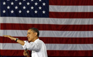 Le président américain Barack Obama, sur le campus d'Annandale (Virginie), le 19 avril 2011.