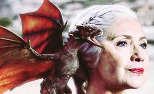 Montage photo d'Hillary Clinton en Daenerys Targaryen.