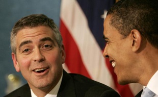 L'acteur George Clooney aux côtés du président Barack Obama, en 2006.