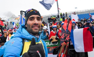 Martin Fourcade a remporté l'individuel des Mondiaux d'Antholz, le 19 février 2020.