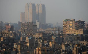 Vue du centre ville du Caire en janvier 2013