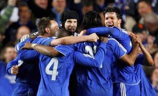Les joueurs de Chelsea célébrant un but face à Liverpool en Ligue des champions, le 30 avril 2008.