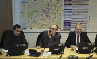 Un responsable de chaque secteur de la RATP - RER, métro, bus et tram, technique...- a suivi l'évolution sur le front des intempéries en Ile-de-France, les 21 et 22 janvier 2013.