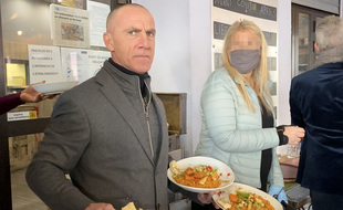 Le restaurateur Christophe Wilson, le mercredi 27 janvier 2021, dans son établissement de Nice ouvert illégalement