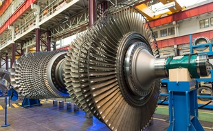 Une turbine GE à l'usine de Belfort.