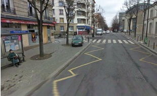 Capture d'écran Google street view de l'avenue Gambetta à Paris, où un enfant a été renversé et tué, le 19 avril 2012.