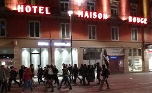 Manifestation anti-FN dans le centre ville de Strasbourg le 23 avril 2017.