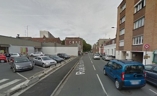 La rue du Buisson à Lille à l'endroit où s'est produit le jet de mobilier.