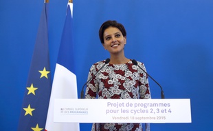 Najat Vallaud-Belkacem Le 18 septembre à Paris. AFP PHOTO / THOMAS SAMSON