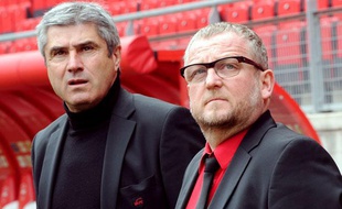 Daniel Sanchez et Jean-Raymond Legrand, le 15 avril 2012 à Valenciennes.
