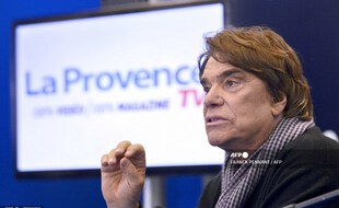 Bernard Tapie en 2014, lors de l'annonce du lancement de La Provence TV