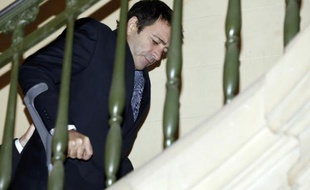 L'homme d'affaires britannique, Ian Griffin, jugé à Paris pour le meurtre de sa compagne Kinga Wolf au Bristol en 2009, arrive au tribunal le 1er décembre 2014
