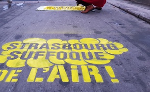 Strasbourg: action de Greenpeace pour dénoncer la pollution de l'air