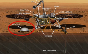 Illustration du robot martien InSight, dont le lancement a été repoussé par la Nasa.