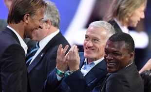 Didier Deschamps lors du tirage au sort des groupes de la Coupe du monde 2018, le 1er décembre 2017 à Moscou.