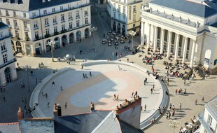 Esquisse de la grande piste de roller prévue place Graslin en juillet-août 2021.