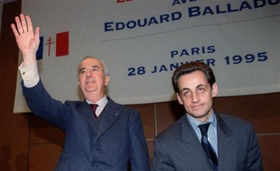 Edouard Balladur et Nicolas Sarkozy en janvier 1995