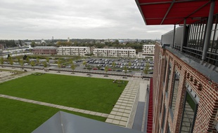 Le quartier des Rives de la haute Deule vu depuis Euratechnologies, à Lille.