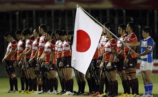L'équipe du Japon de rugby, le 24 août 2011 à Tokyo.