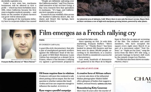 Capture de la Une du «New York Times» consacrée à «Merci patron!»
