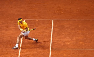 Rafael Nadal a été éliminé par Thiem en quarts de finale du tournoi de Madrid, le 11 mai 2018.