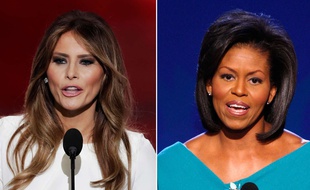 Photomontage de Melania Trump (18 juillet 2016) et de Michelle Obama (2008).
