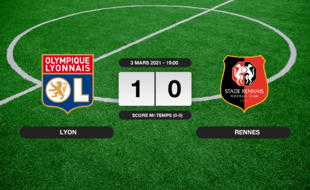 OL - Stade Rennais: 1-0 pour l'OL contre le Stade Rennais au Groupama Stadium