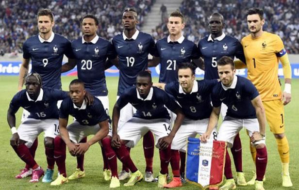 Les joueurs de l'équipe de France, le 1eer juin 2014 à Nice avant un match contre le Paraguay.