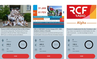 Capture d'écran de la plateforme ChristFunding, mise en ligne depuis le début de l'année.