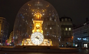Le 6 décembre 2017. La place des Jacobins lors de la Fête des lumières à Lyon.
