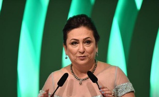 Katia Abreu lors de la Conférence nationale de l'Agriculture, le 15 décembre 2014 à Brasilia