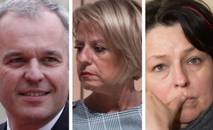Collage SIPA avec les députés LREM François de Rugy, Brigitte Bourguignon et Sophie Errante, candidats à la présidence de l'Assemblée nationale en juin 2017