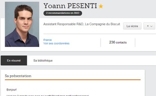 Le profil Viadeo de Yoann