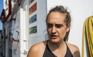 L'Allemande Carola Rackete sur le Sea-Watch 3, le 26 juin 2019.