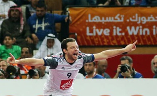 Guillaume joli célèbre un but penda tla demi-finale du mondial contre l'Espagne