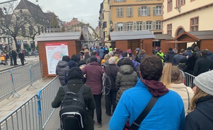 Contrôles à l'entrée du centre ville de Strasbourg, le 23 novembre 2019.