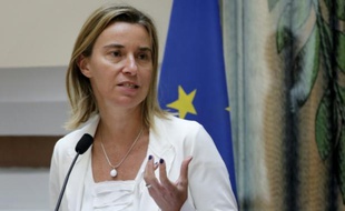 La chef de la diplomatie de l'Union européenne, Federica Mogherini lors d'une conférence de presse à Nicosie, le 24 juillet 2015