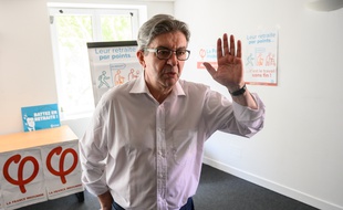 Jean-Luc Mélenchon lors d'une conférence de presse en juin 2020