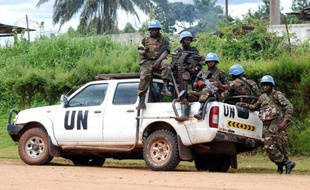 Des Casques bleus de la Monusco, le 23 octobre 2014 à Beni, en RDC