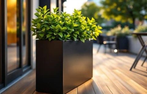 En manque de style sur la terrasse ? Cette jardinière en métal noir chute à 104,30 € chez Maisons du Monde (au lieu de 149 €)