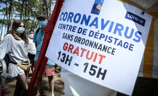 Illustration d'un centre de dépistage du coronavirus, ici à La Teste-de-Buch, dans le bassin d'Arcachon.