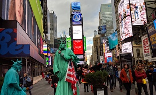 Times Square, à New York, le 29 octobre 2018.